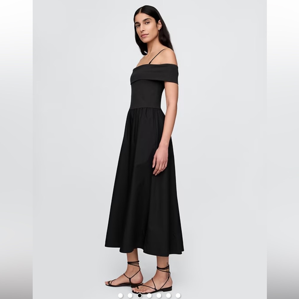 Gap Mixed Media Off-Shoulder Midi Dress - Picture 3 of 10